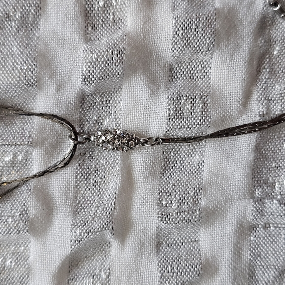 White House Black Market Silver Chain Necklace with Blue Pendant - Picture 6 of 7